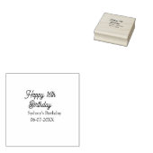 Pastel blue red happy 16th birthday name date eleg rubberstempel (Gestempeld)