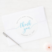Pastel Blue Relax Script Bedankt Ronde Sticker (Envelop)