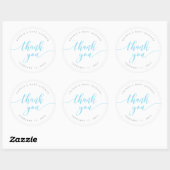 Pastel Blue Relax Script Bedankt Ronde Sticker (Vel)