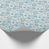 Pastel Blue Retro Abstracte kerstsnowflakes Cadeaupapier (Hoek)