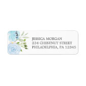 Pastel Blue Return-adreslabel Etiket (Voorkant)