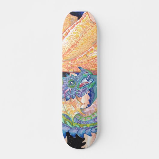 Pastel Blue Roos Dragon Persoonlijk Skateboard (Voorkant)