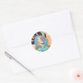 Pastel Blue Roos Dragon Ronde Sticker (Envelop)