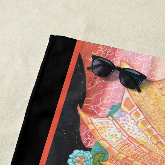 Pastel Blue Roos Dragon Strandlaken (In situ)