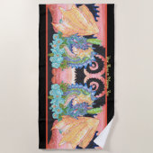 Pastel Blue Roos Dragon Strandlaken (Voorkant)