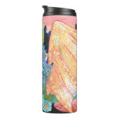 Pastel Blue Roos Dragon Thermosbeker (Geroteerd rechts)