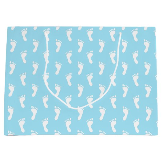 PASTEL BLUE ROWS OF BABY FEET GROOT CADEAUZAKJE (Voorkant)
