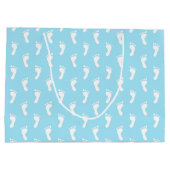 PASTEL BLUE ROWS OF BABY FEET GROOT CADEAUZAKJE (Achterkant)