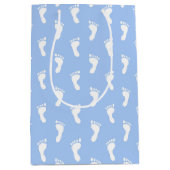 PASTEL BLUE ROWS OF BABY FEET MEDIUM CADEAUZAKJE (Voorkant)