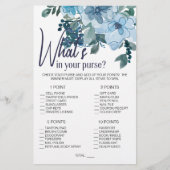 Pastel Blue Rozen Floral Game Whit in je tas Flyer (Voorkant)