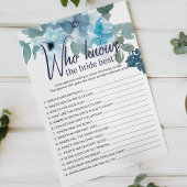 Pastel Blue Rozen Wedding Game die de bruid kent Flyer
