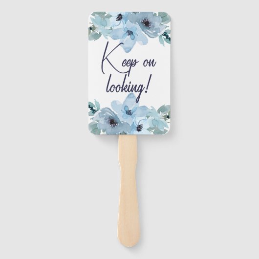 Pastel Blue Rozen zeggen ja tegen de uitgang Handwaaier (Achterkant)