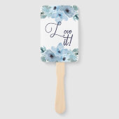 Pastel Blue Rozen zeggen ja tegen de uitgang Handwaaier (Voorkant)