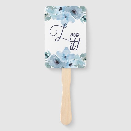 Pastel Blue Rozen zeggen ja tegen de uitgang Handwaaier (Voorkant)