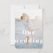 Pastel Blue RSVP-kaart met QR-code &  (Achterkant)