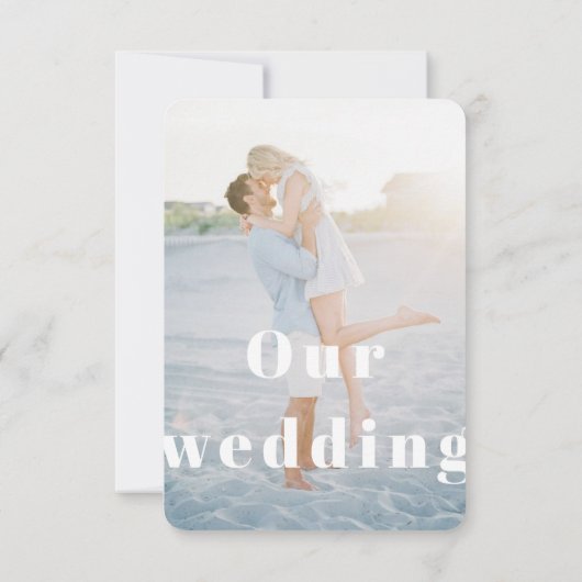 Pastel Blue RSVP-kaart met QR-code &  (Achterkant)