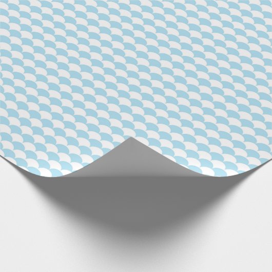 Pastel Blue Scallop Stripe Gift Wrap for Spring Cadeaupapier (Hoek)