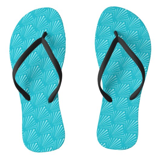 Pastel Blue Seashell Silhouette Diagnostic Lines A Teenslippers (Voetbed)
