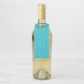 Pastel Blue Seashell Silhouette Diagonal Lines Art Flessenhanger (Op fles)