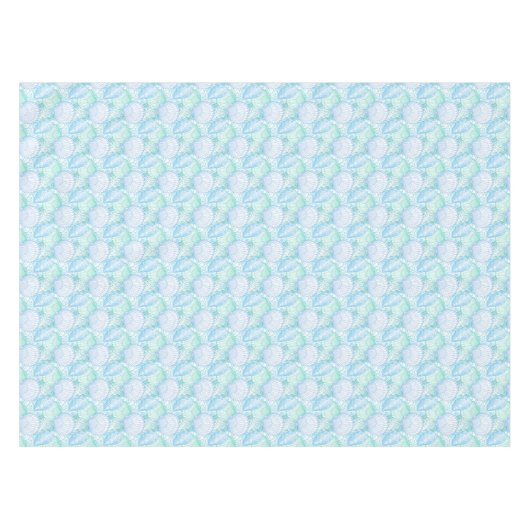 Pastel Blue Seashells Tafelkleed (Voorkant (Horizontaal))