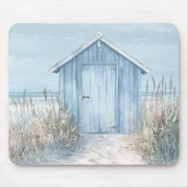 PASTEL BLUE SEASIDE BEACH HUT BY THE OCEAN MUISMAT