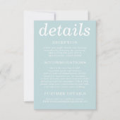 Pastel Blue Simple modern Kaart (Voorkant)