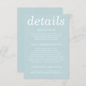 Pastel Blue Simple modern Kaart (Voorkant / Achterkant)