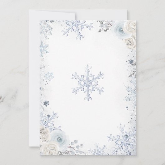 Pastel Blue Sleigh Winter Animals Baby Sprinkle Kaart (Achterkant)