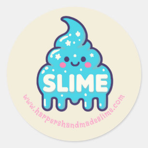 Pastel Blue Slime sjabloon logo Ronde Sticker