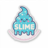 Pastel Blue Slime sjabloon logo Sticker (Voorkant)