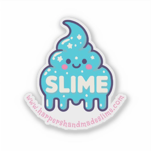 Pastel Blue Slime sjabloon logo Sticker (Voorkant)