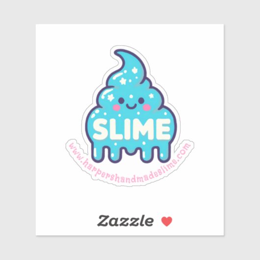 Pastel Blue Slime sjabloon logo Sticker (Vel)