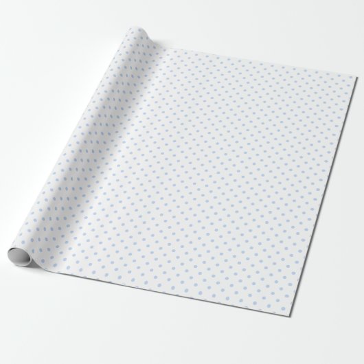 Pastel Blue Small Polka Dot Cadeaupapier (Uitgerold)