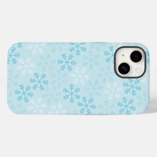  Pastel Blue Snowflakes telefoontas Case-Mate iPhone Case (Achterkant (horizontaal))