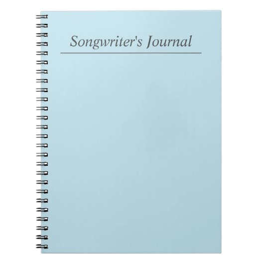  Pastel Blue Songwriter Journal Notitieboek (Voorkant)