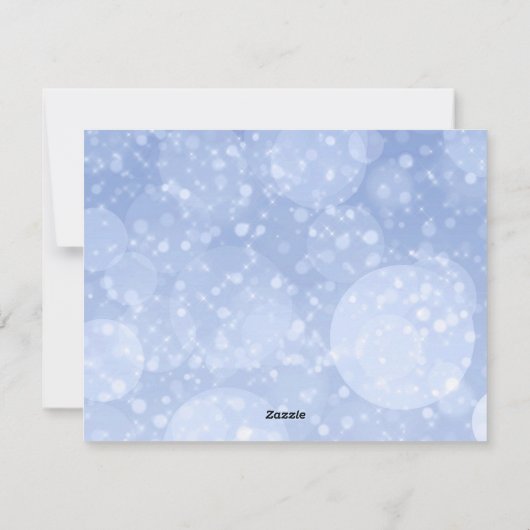 Pastel Blue Sparkle Snow Bokeh Kerstfoto Feestdagenkaart (Achterkant)