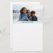 Pastel Blue Specialized Family Foto Briefpapier (Voorkant / Achterkant)