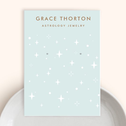 Pastel Blue Spiritueel Boho Stars Oorlogsscherm Visitekaartje