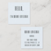 Pastel Blue Square HALLO Visitekaartje (Voorkant / Achterkant)