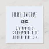 Pastel Blue Square HALLO Visitekaartje (Achterkant)