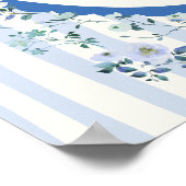 Pastel Blue Stripe Krans Baby shower Welkomstbord Poster (Hoek)