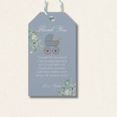 Pastel Blue Stripes Baby Carriage Baby Shower Cadeaulabel