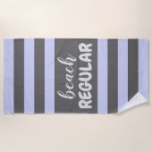Pastel Blue Stripes Custom Text Beach REGULIER Strandlaken (Voorkant)