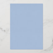 Pastel Blue Stripes Oh Baby Boy Shower Silver Folie Uitnodiging (Achterkant)