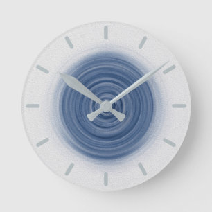 Pastel Blue Swirl Ronde Klok