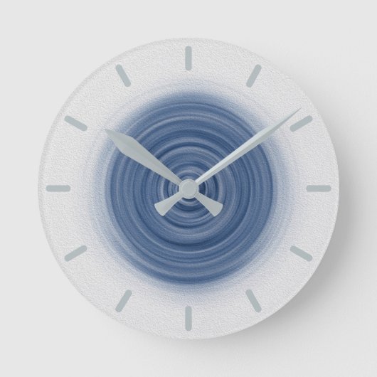 Pastel Blue Swirl Ronde Klok (Voorkant)