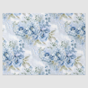 Pastel Blue Victorian Florals & Lace Decoupage Tissuepapier