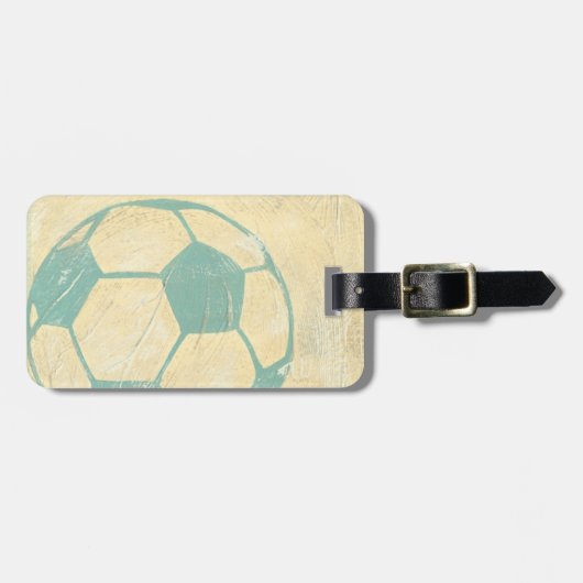 Pastel Blue Voetbal van Chariklia Zarris Bagagelabel (Voorkant horizontaal)