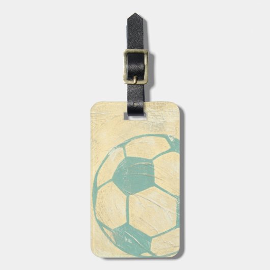 Pastel Blue Voetbal van Chariklia Zarris Bagagelabel (Voorkant verticaal)