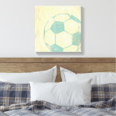 Pastel Blue Voetbal van Chariklia Zarris Canvas Afdruk (Insitu (Slaapkamer))